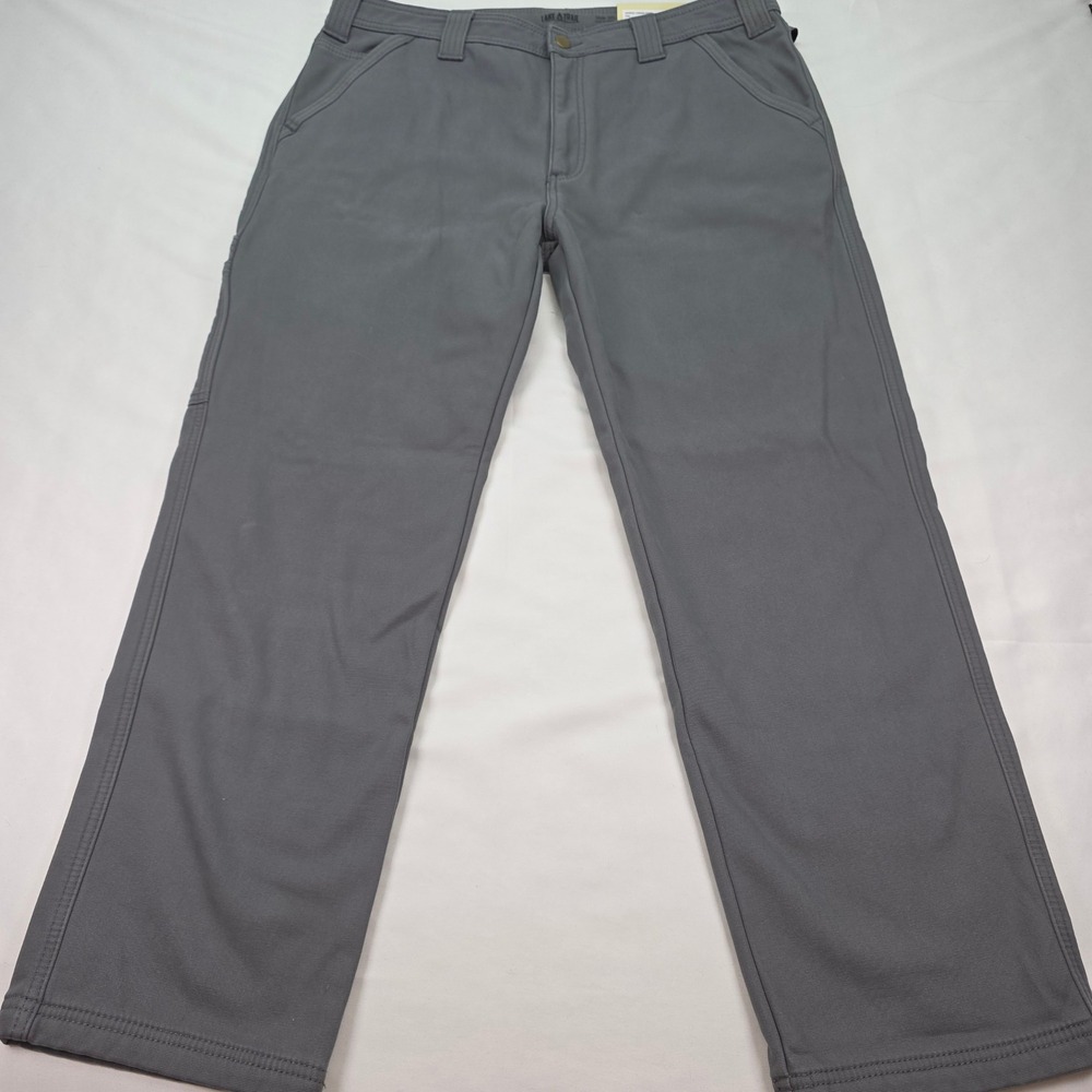 New Lake & Trail Mens Bonded Canvas Pants Fleece Lined Gray 36x30 Workwear